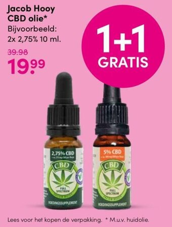 Drogisterij Visser Jacob Hooy CBD olie aanbieding
