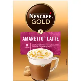 Jumbo Nescafé gold amaretto latte oploskoffie - 8 zakjes aanbieding