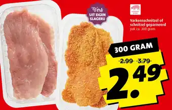 Boni Varkensschnitzel of schnitzel geparneerd 300 gram aanbieding