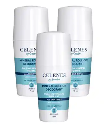 De Online Drogist Celenes by sweden thermal minerale roll-on deodorant multiverpakking 3x75ml aanbieding