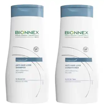 De Online Drogist Bionnex organic anti hair loss shampoo + conditioner haarverzorgingsset - 2 stuks aanbieding