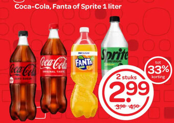 Spar Coca-Cola, Fanta of Sprite 1 liter aanbieding