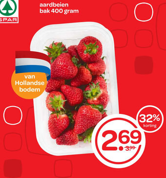 Spar aardbeien bak 400 gram aanbieding