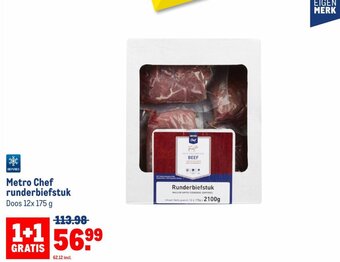 Makro Metro Chef runderbiefstuk Doos 12x 175 g aanbieding