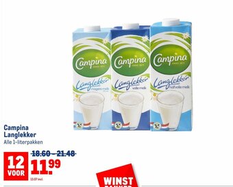 Makro Campina Langlekker Alle 1-literpakken aanbieding