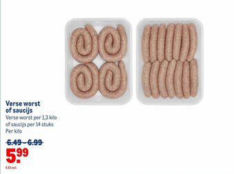 Makro Verse worst of saucijs aanbieding