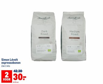 Makro Simon Lévelt espressobonen  1 kilo aanbieding