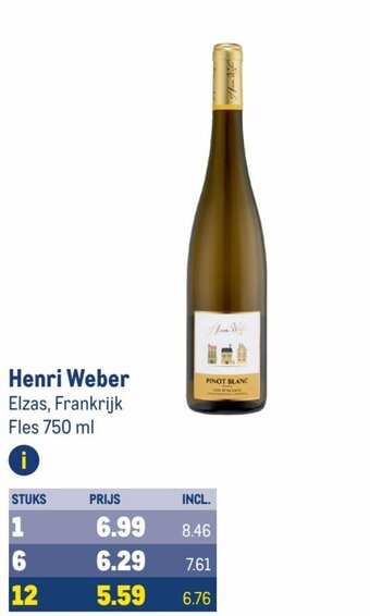 Makro Henri Weber  750 ml aanbieding