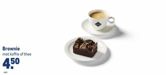 Makro Brownie met koffie of thee aanbieding