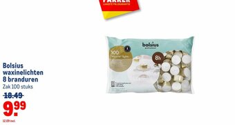 Makro Bolsius waxinelichten 8 branduren aanbieding