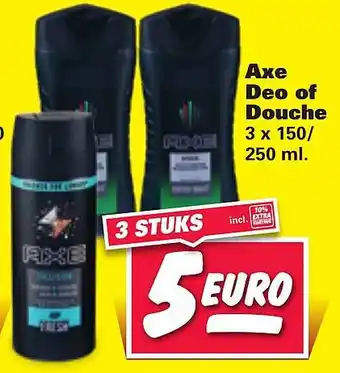 Nettorama Axe Deo of Douche 3x150/250 ml aanbieding