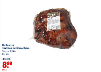 Makro Hollandse varkens mini beenham Stuk ca. 1,3 kilo aanbieding