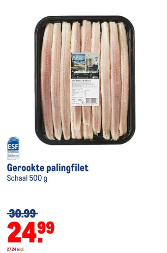 Makro Gerookte palingfilet Schaal 500 g aanbieding