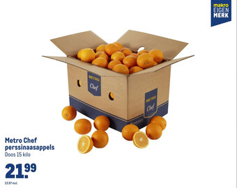 Makro Metro Chef perssinaasappels Doos 15 kilo aanbieding