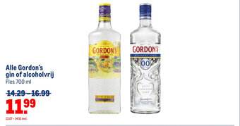 Makro Alle Gordon's gin of alcoholvrij Fles 700 ml aanbieding