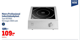 Makro Metro Professional inductiekookplaat Type GIC3500 Vermogen 3500 watt aanbieding