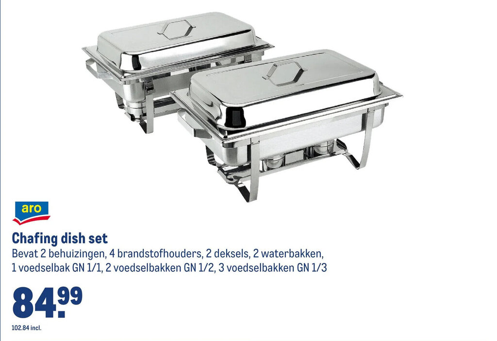 Chafing dish set aanbieding bij Makro