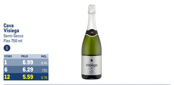 Makro Cava Visiega Semi-Secco Fles 750 ml aanbieding