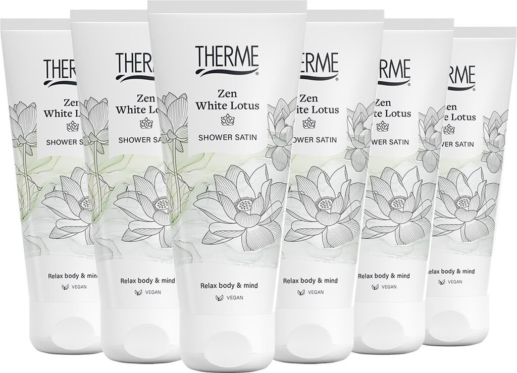 6x therme shower satin zen white lotus 200 ml aanbieding bij