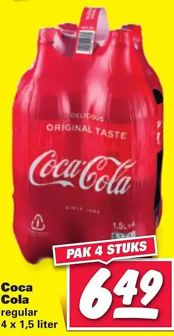 Nettorama Coca Cola regular 4x1,5 liter aanbieding