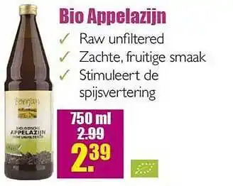 Gezond & Wel Bio Applelazijn 750ml aanbieding