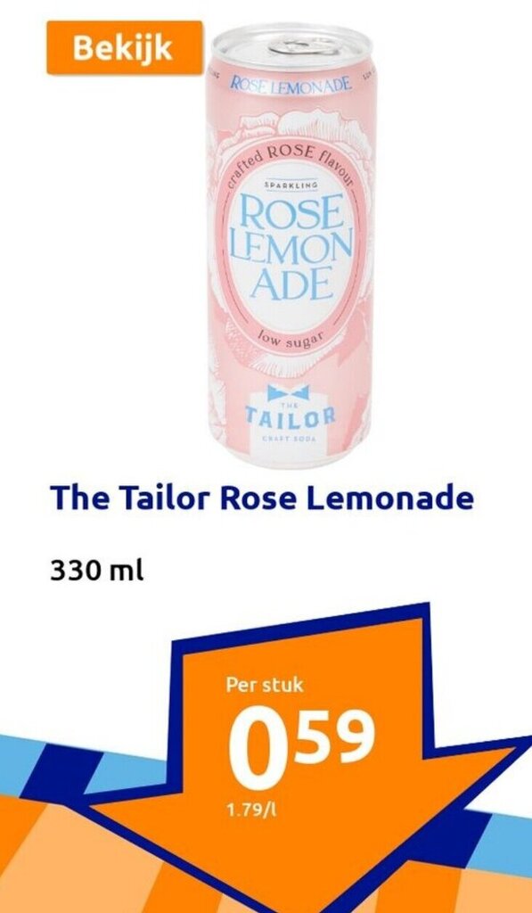The Tailor Rose Lemonade 330 ml aanbieding bij Action
