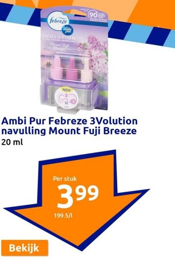 Action Ambi Pur Febreze 3Volution navulling Mount Fuji Breeze 20 ml aanbieding