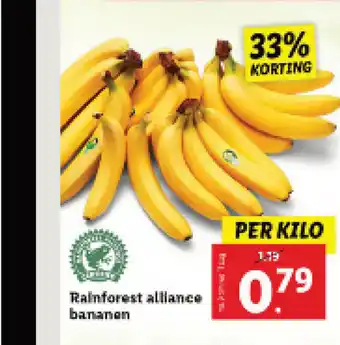 Lidl Rainforest Alliance Bananen per kilo aanbieding