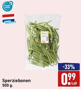 ALDI Sperziebonen 500 g aanbieding