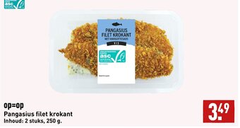 ALDI Pangasius filet krokant 2 stuks, 250 g. aanbieding