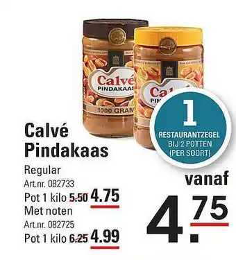 Sligro Calvé Pindakaas aanbieding