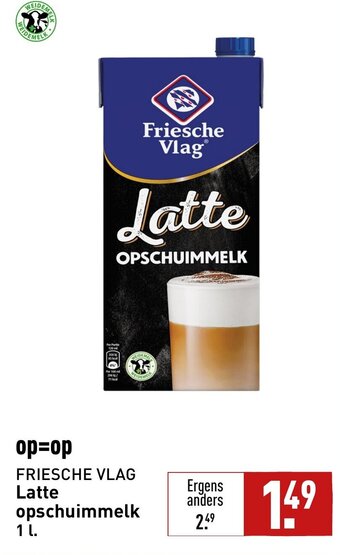 ALDI FRIESCHE VLAG Latte opschuimmelk 1 L aanbieding