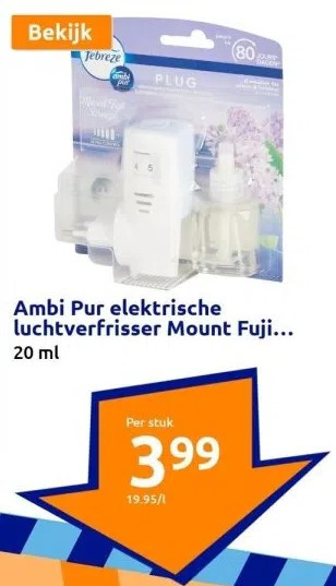 Action Ambi pur elektrische luchtverfrisser mount fuji breeze aanbieding