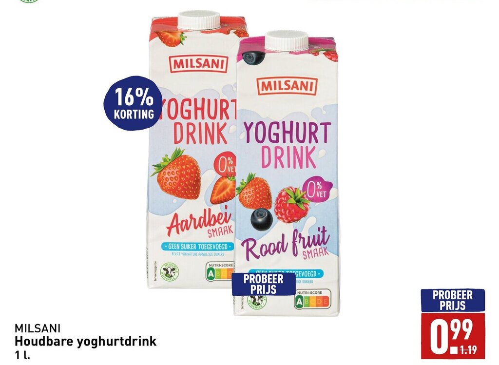 MILSANI Houdbare yoghurtdrink 1 L aanbieding bij ALDI