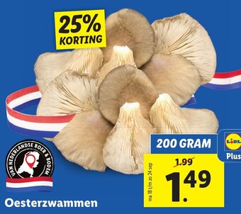 Lidl Oesterzwammen  200g aanbieding