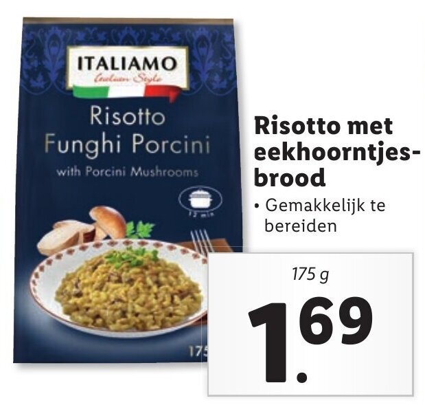 Risotto met eekhoorntjesbrood 175g aanbieding bij Lidl