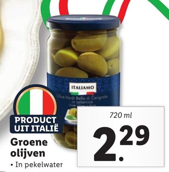 Lidl Groene olijven  720ml aanbieding