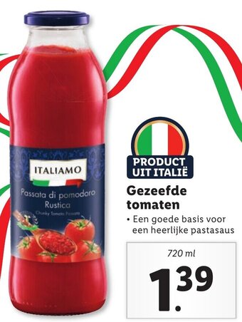 Lidl Gezeefde tomaten  720ml aanbieding