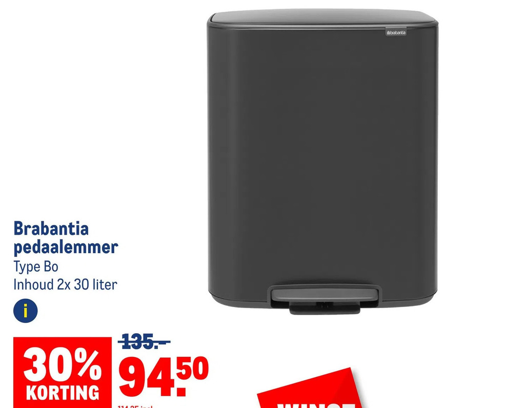 Makro Brabantia pedaalemmer aanbieding