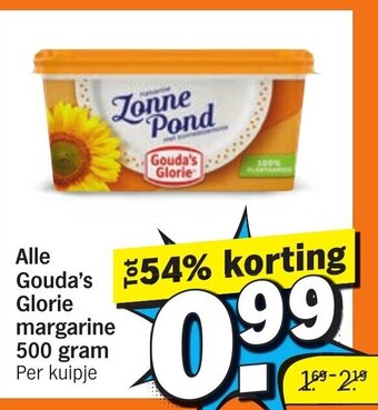 Albert Heijn Alle Gouda's Glorie margarine 500g aanbieding