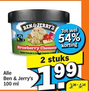 Albert Heijn Alle Ben & Jerry's 100 ml aanbieding