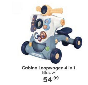 Baby & Tiener Cabino Loopwagen 4 in 1 Blauw aanbieding