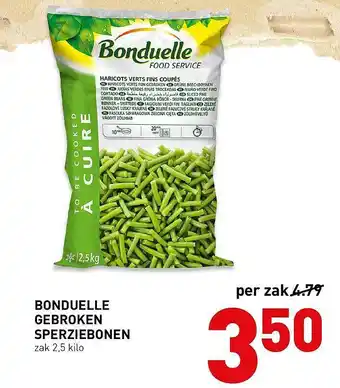 De Kweker Bonduelle Gebroken Sperziebonen 2,5 kilo aanbieding