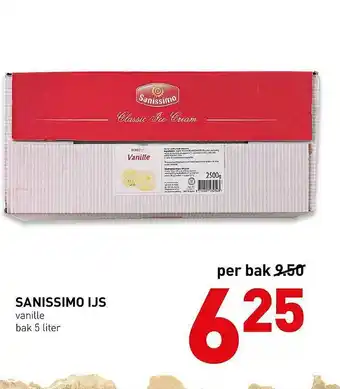 De Kweker Sanissimo Ijs Vanille 5 liter aanbieding