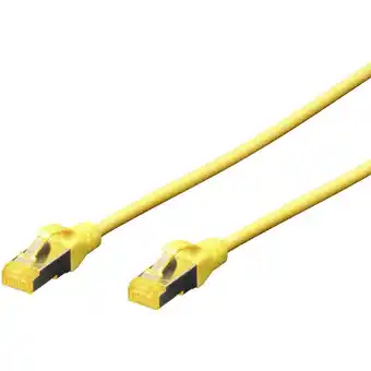 Conrad Digitus dk-1644-a-100/y rj45 netwerkkabel, patchkabel cat 6a s/ftp 10.00 m geel halogeenvrij, verdraaide paren, snagless, vla aanbieding