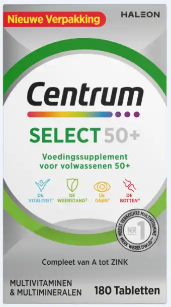 De Online Drogist Centrum select 50+ multivitaminen tabletten 180tb aanbieding