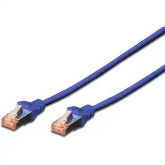 Conrad Digitus dk-1644-100/b rj45 netwerkkabel, patchkabel cat 6 s/ftp 10.00 m blauw afscherming gevlochten, halogeenvrij, vlambeste aanbieding