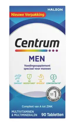 De Online Drogist Centrum men multivitaminen tabletten 90tb aanbieding