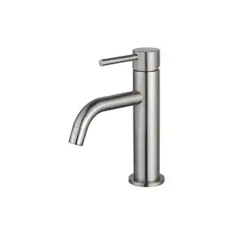 Sanitairwinkel.nl Fortifura calvi slim wastafelkraan - 17.3cm - opbouw - rvs geborsteld pvd outletstore aanbieding