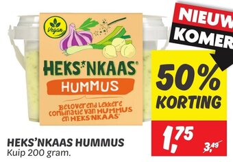 Dekamarkt HEKS'NKAAS HUMMUS Kuip 200 gram. aanbieding